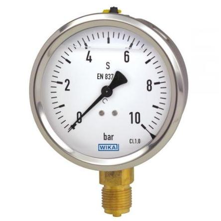 Tlakoměr Procesní 48652652 100 mm G 1/2 Nerezová ocel 304 6 bar 0 bar WIKA