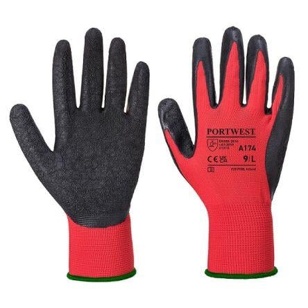 Portwest Protiskluzové rukavice Červená CE EN ISO 21420 Polyester 2 1 2 Latex Ne Ne 9 A174 flex grip