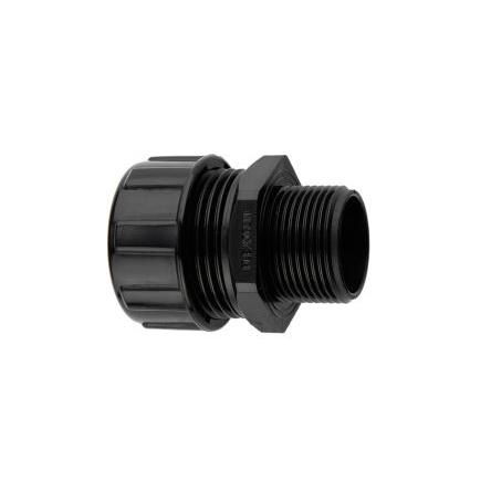 Montáž potrubí Přímá průchodka s vnějším závitem Šedá jmenovitá velikost 25 mm Nylon Šedá, IP40 M25 Flexicon