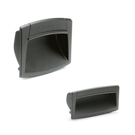Držadlo barva Černá, Polyamid, Matný, délka: 73 mm x 24 mm x 109mm Elesa