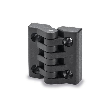 Kloubový závěs Výkyvné Patka, Matný, Polyamid Pevný Šroubová, délka: 49.5 mm x 48mm x 19 mm Elesa