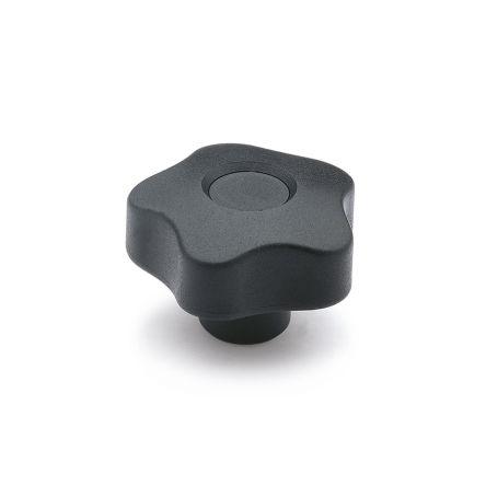 Knoflík Polypropylenový technopolymer barva Černá 69762-C9 Drážkovaná koule M10 Elesa Závitový průchozí otvor