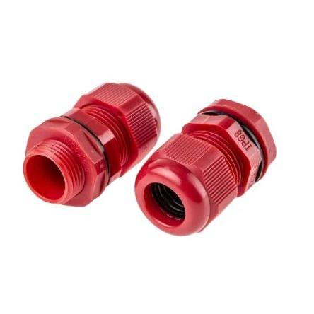Kabelová průchodka, řada: Metric Thread Type Červená Nylon 66, IP68 M20 RS PRO 10 mm až 14 mm