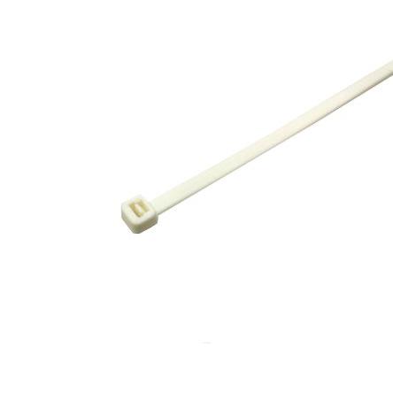 Stahovací páska Nerozpojitelné 100 mm 2.5mm Bílá Nylon 66 RS PRO