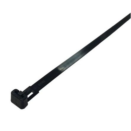 Stahovací páska Rozpojitelné 250 mm 7.6mm Černá Nylon 66 RS PRO