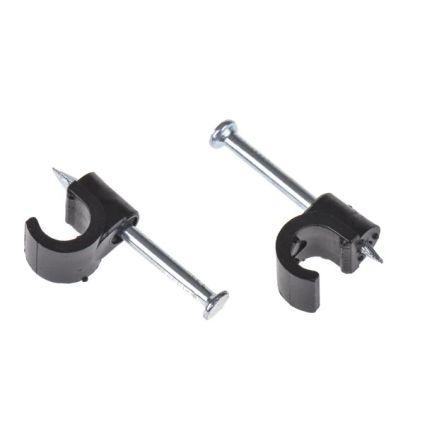 Kabelová spona pro průměr svazku 8 mm Polyetylen Černá Hřebík RS PRO