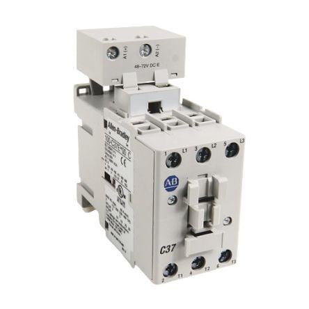 Allen Bradley 1 NO Stykač napětí ve vinutí 24V dc 3pólový 37 A 690V ac 26 kW s 3 NO kontakty 24V dc Řízení motoru,