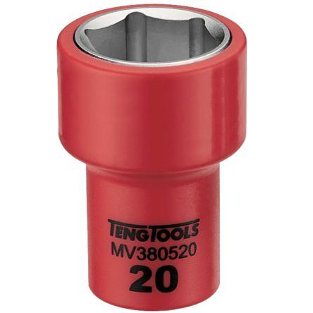 Zásuvka 3/8 in pohon 11 mm 6 bodů Šestihran Splňuje normu VDE/1000V, celková délka: 46mm Teng Tools