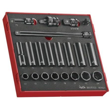 Nástrčkový klíč, počet kusů: 21 1/2 in 6 bodů typ buzení Čtvercový Teng Tools