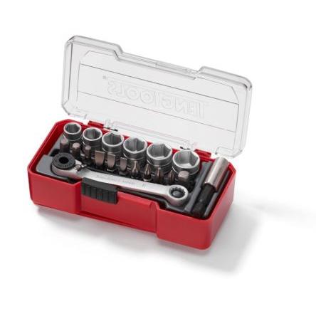 Sada nástrčných klíčů, počet kusů: 19 1/4 in 6 bodů typ buzení Čtvercový Teng Tools