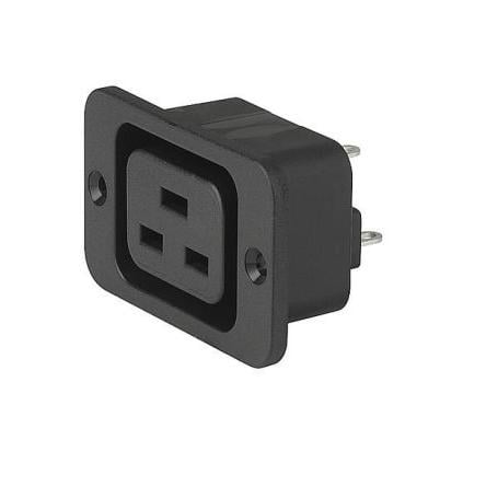 Schurter Konektor IEC C19, orientace těla: Rovný, Zacvakávací montáž, 250V 16A