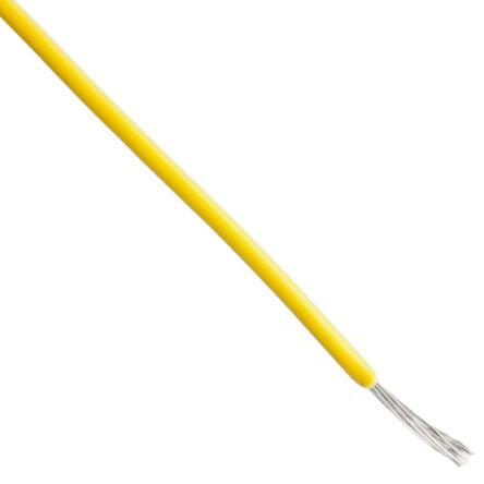 Zapojovací vodič, řada: Hookup Wire PVC, typ kabelu: Přípojka, prameny vodičů: 7/0.20 mm, Žlutá, 300V 30 m 24 AWG