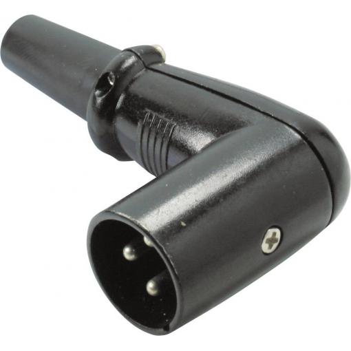 Kash 55006 XLR konektor zástrčka, zahnutá Pólů: 3 černá 1 ks