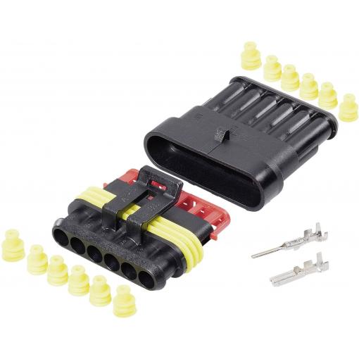 TE Connectivity AMP-Superseal 1.5mm Series sada konektorů Superseal 6, rozteč 6 mm, 30S007, 1 sada