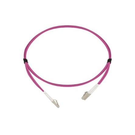HellermannTyton Connectivity Propojovací kabel LC Nízko dýmivý bezhalogenový plášť, B: LC, Purpurová