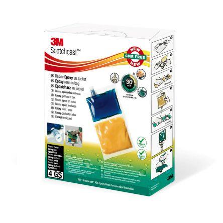 3M Epoxidová pryskyřice a lepidlo, název: Scotchcast Resin 4 GS 90 ml, Žlutá, Modrá, Krabice Kov, Plastové