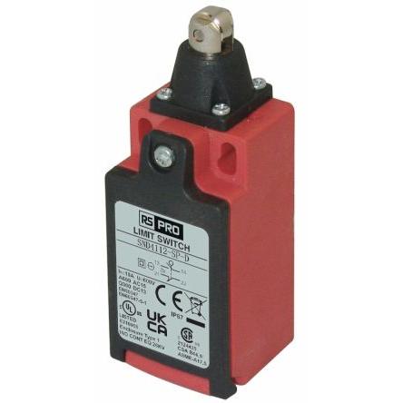 RS PRO RS PRO Plunžr s válečkem Koncový spínač 1 NO/1 NC IP67 Plast vyztužený sklem 250V ac 3A