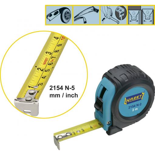 svinovací metr 5 m ocel Hazet HAZET 2154N-5, 19 mm, 260 g 2154N-5