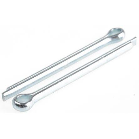 RS PRO Závlačka, délka: 50.8 mm, Lesklý zinek, Ocel průměr 4 mm
