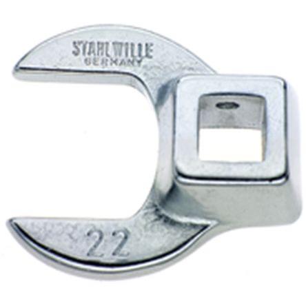 STAHLWILLE Vložka klíče, Vroubková patka, Klíč s vroubkovou patkou, 6.3 x 40 mm, 22 mm, Chromová