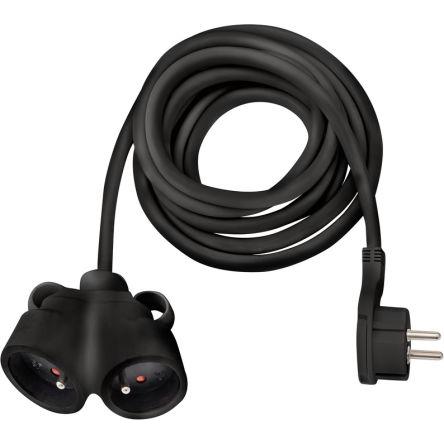 brennenstuhl Prodlužovací kabel, řada: H05VV-F, délka kabelu: 5 m 2 zásuvek, 230V Typ E – francouzský, IP20 Černá, Černá