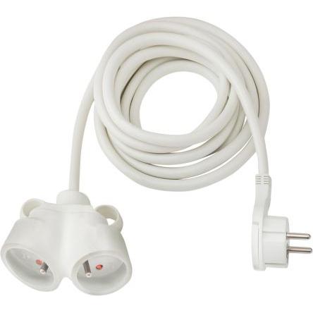 brennenstuhl Prodlužovací kabel, řada: H05VV-F, délka kabelu: 5 m 2 zásuvek, 230V Typ E – francouzský, IP20 Bílá, Bílá