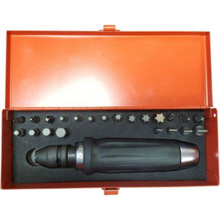 Rázový šroubovák a sada bitů Čtvercový, celková délka: 163mm SAM