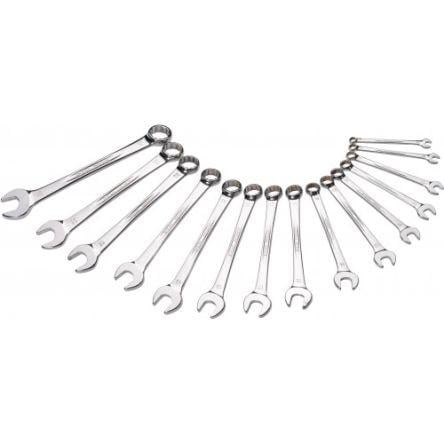 Sada kombinovaných klíčů, počet kusů: 15, Ocel, 7 mm, 8 mm, 10 mm, 11 mm, 12 mm, 13 mm, 14 mm, 16 mm, 17 mm, 18 mm, 19