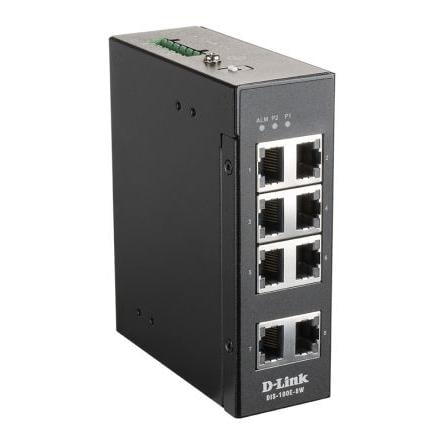 Ethernetový přepínač, model: 8-Port Industrial Fast Ethernet Unmanaged Switch 8portový 100Mbps D-Link Neřízený