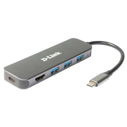 Rozbočovač USB-C DUB-2333, standard: USB 1.1, USB 2.0, USB 3.0 USB, počet portů USB: 4 Sběrnice USB 13.5 mm D-Link 35 mm