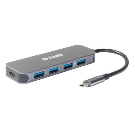 Rozbočovač USB-C DUB-2340, standard: USB 1.1, USB 2.0, USB 3.0 USB, počet portů USB: 5 Sběrnice USB 13 mm D-Link 35 mm