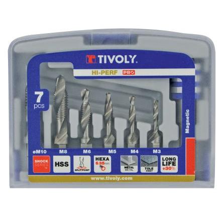 Vrták, HSS, počet kusů: 7 Tivoly Nerezová ocel, max. velikost: 10 mm, min. velikost: 3 mm