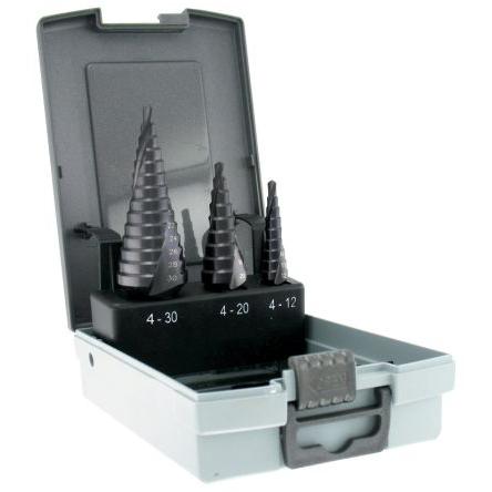 Vrták, HSS, počet kusů: 3 Tivoly Ocel, max. velikost: 30 mm, min. velikost: 4 mm