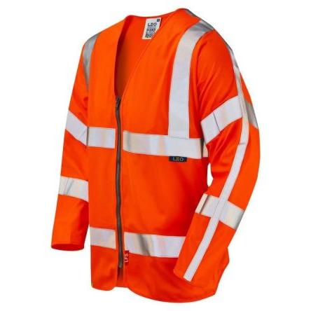 Leo Workwear Oranžová 100% recyklovaný polyester Reflexní vesta 2XL