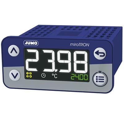 Jumo Kontrolér, řada: miroTRON Montáž do panelu, 55 °C, -10 °C 2, počet výstupů: 2, výstup: Relé 230V ac, typ řízení: