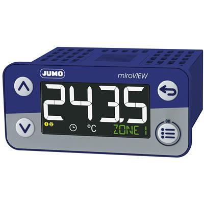 Jumo Digitální panelový multifunkční měřič, řada: miroVIEW LCD, výška výřezu: 28.5 mm, šířka výřezu: 69 mm pro Teplota,