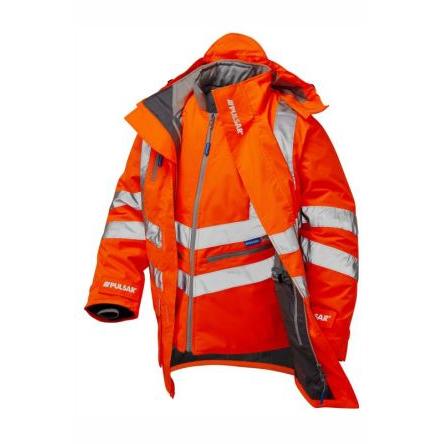 PULSAR PR497 Oranžová Reflexní plášť 2XL