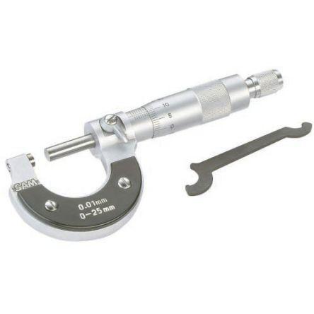 Mikrometr 710-M-25, přesnost: 0.01 mm ZÁKLADNÍ, Metrické, Imperiální, max. měření: 25 mm SAM