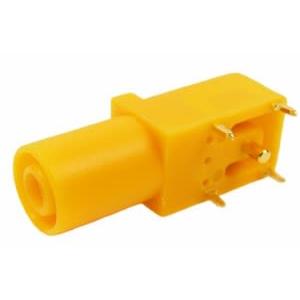 RS PRO Zásuvka na banánky, 4 mm, 1000V, 24A, Žlutá, Vnitřní Pájecí, délka: 33 mm, pokovení kontaktu: Zlatá Banánek