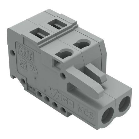 WAGO Svorka PCB, řada: 231, rozteč: 5 mm, počet řad: 1, počet kontaktů: 2, Šedá
