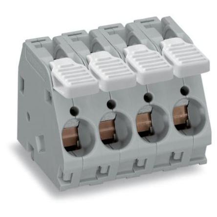 WAGO Svorka PCB, řada: 2716, rozteč: 10 mm, počet řad: 1, počet kontaktů: 2, orientace těla: 30°, Šedá