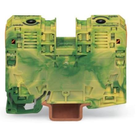 WAGO Zemnicí svorkovnice 285-137, řada: 285, 600V Zelená, Žlutá 35mm² 1 Klecová svorka ATEX