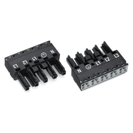 WAGO Konektor pro osvětlení, řada: 770 Kabel Vnitřní Konektor pro osvětlení Zásuvný 25A, IP20 barva Černá, formát pólů: