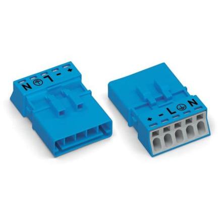 WAGO Konektor pro osvětlení, řada: 890 Kabel Vnější Konektor pro osvětlení Klecová svorka 16A, IP40, IP20 barva Modrá,