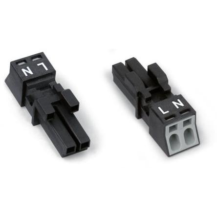 WAGO Konektor pro osvětlení, řada: 890 Kabel Vnitřní Konektor pro osvětlení Klecová svorka 16A, IP20, IP40 barva Černá,