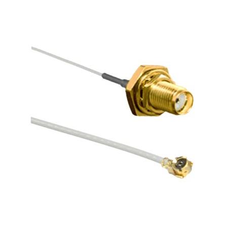 Koaxiální kabel, řada: SMA, U.FL, Šedá Fluorovaný ethylenpropylen, vnější průměr: 1.13 mm OD 100 mm 50 Ω TE Connectivity