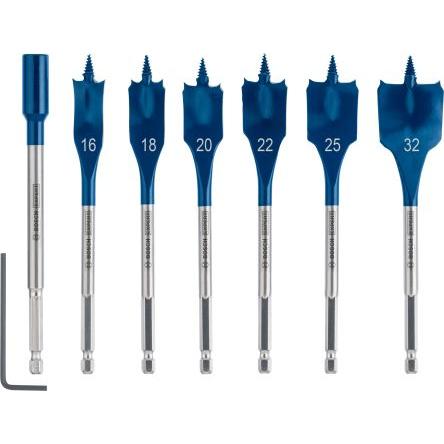 Sada bitů vrtáků, počet kusů: 7 Lopatový nástavec Bosch Více materiálů, max. velikost: 32 mm, min. velikost: 16 mm