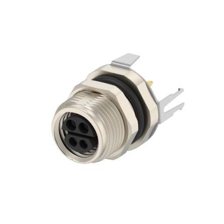 Kulatý konektor, počet kontaktů: 4, Zadní, velikost: M8 TE Connectivity, pohlaví kontaktu: Vnitřní Zásuvka, řada: