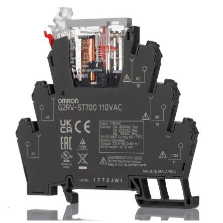 Omron Elektromechanické relé rozhraní 110V ac SPDT Lišta DIN G2RV-ST 6.1mA