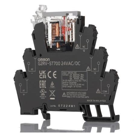 Omron Elektromechanické relé rozhraní 24V ac/dc SPDT Lišta DIN G2RV-ST 12.6mA